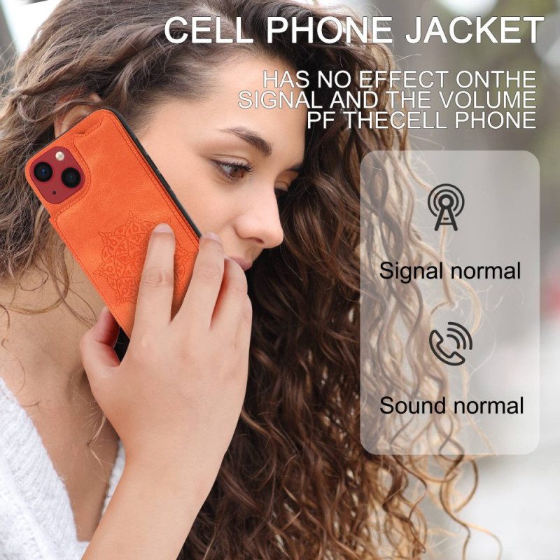 Mobilskal För iPhone 14 Med Kedjar Mandala Remskorthållare