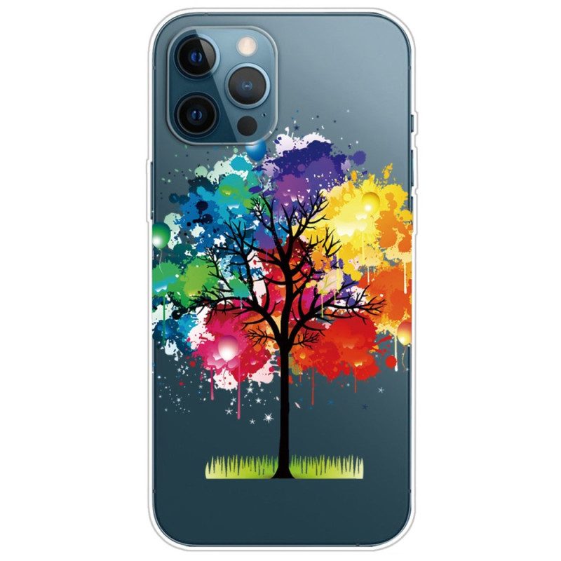 Mobilskal För iPhone 14 Pro Transparent Akvarellträd
