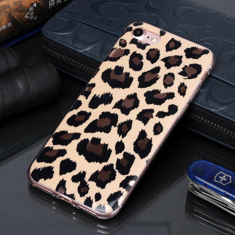 Mobilskal För iPhone SE 3 / SE 2 / 8 / 7 Marmor I Leopardstil