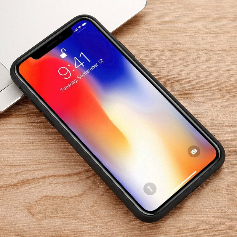 Mobilskal För iPhone X / XS Äkta Litchi Läder