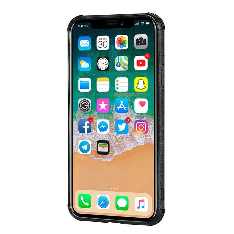 Mobilskal För iPhone X / XS Monokrom Dubbel Korthållare