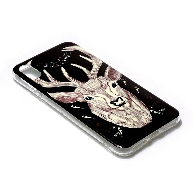 Mobilskal För iPhone XS Max Majestätisk Fluorescerande Hjort