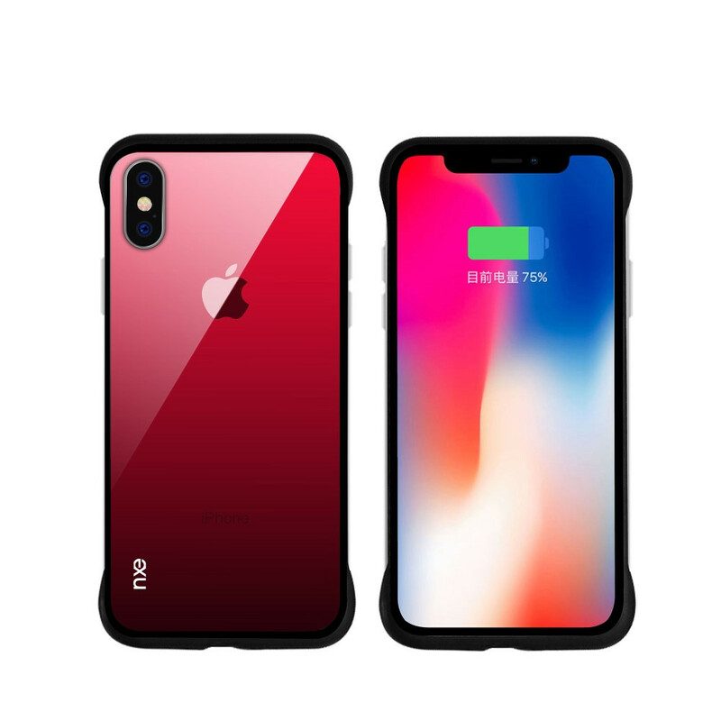 Mobilskal För iPhone XS Max Nxe Härdat Glasfärger