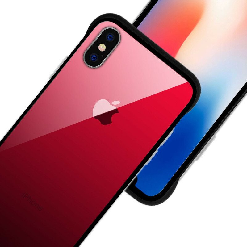 Mobilskal För iPhone XS Max Nxe Härdat Glasfärger