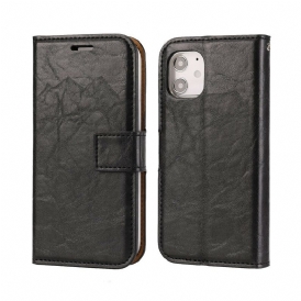 Skal Fodral För iPhone 12 Mini Lagtagbar Distressed Läderstil