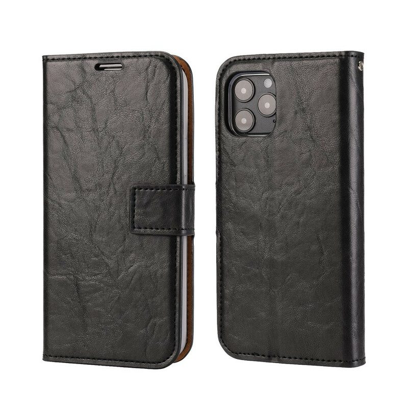 Skal Fodral För iPhone 12 / 12 Pro Lagtagbar Distressed Läderstil