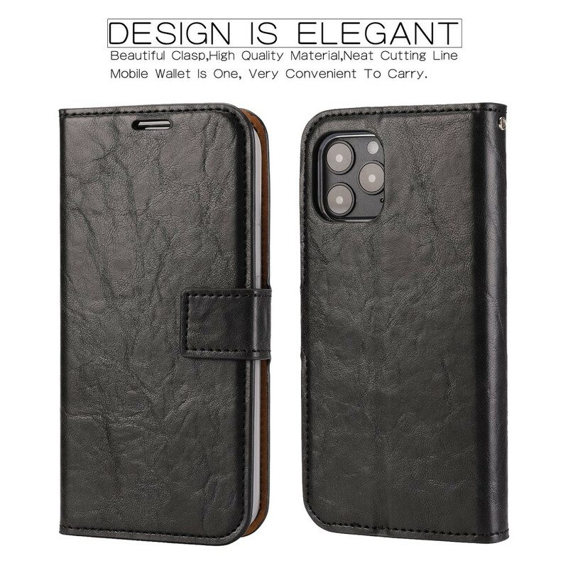 Skal Fodral För iPhone 12 / 12 Pro Lagtagbar Distressed Läderstil