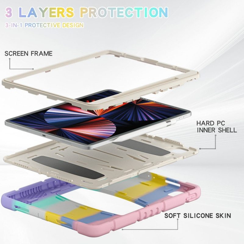 Skal För iPad Pro 12.9" (2021) (2020) (2018) Skyddsfodral Trippelt Skydd Med Stödfärg