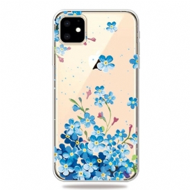 Skal För iPhone 11 Bukett Blå Blommor