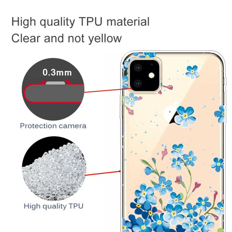 Skal För iPhone 11 Bukett Blå Blommor