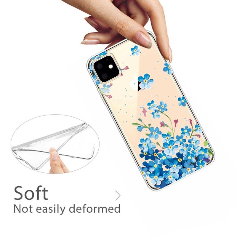 Skal För iPhone 11 Bukett Blå Blommor