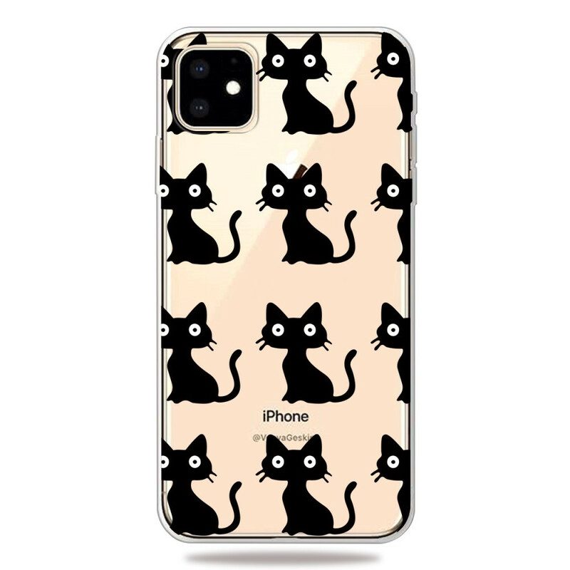 Skal För iPhone 11 Flera Svarta Katter