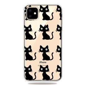 Skal För iPhone 11 Flera Svarta Katter