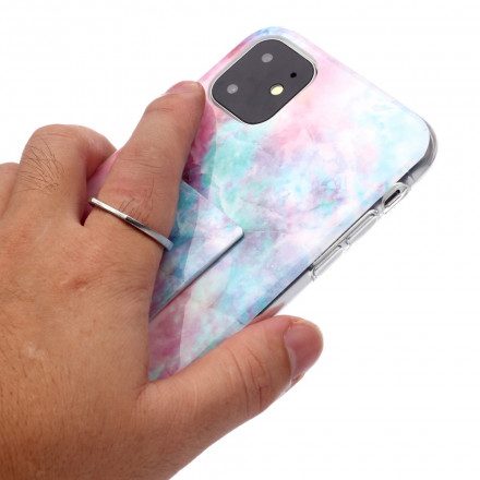 Skal För iPhone 11 Marmordesign Med Ringstöd