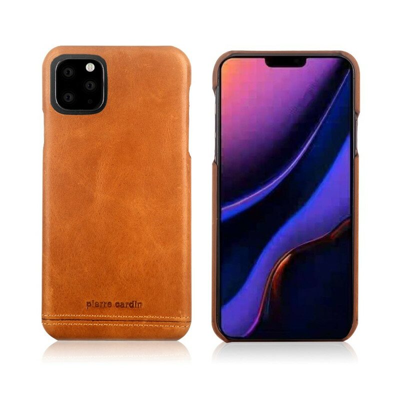 Skal För iPhone 11 Pro Äkta Pierre Cardin-läder