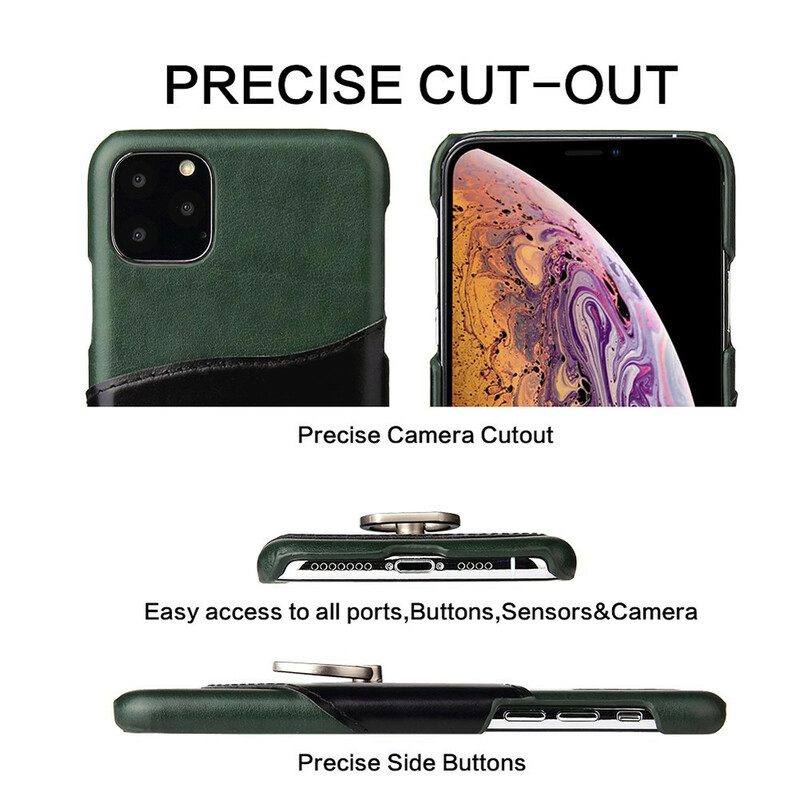 Skal För iPhone 11 Pro Fierre Shann Korthållare Och Ringhållare