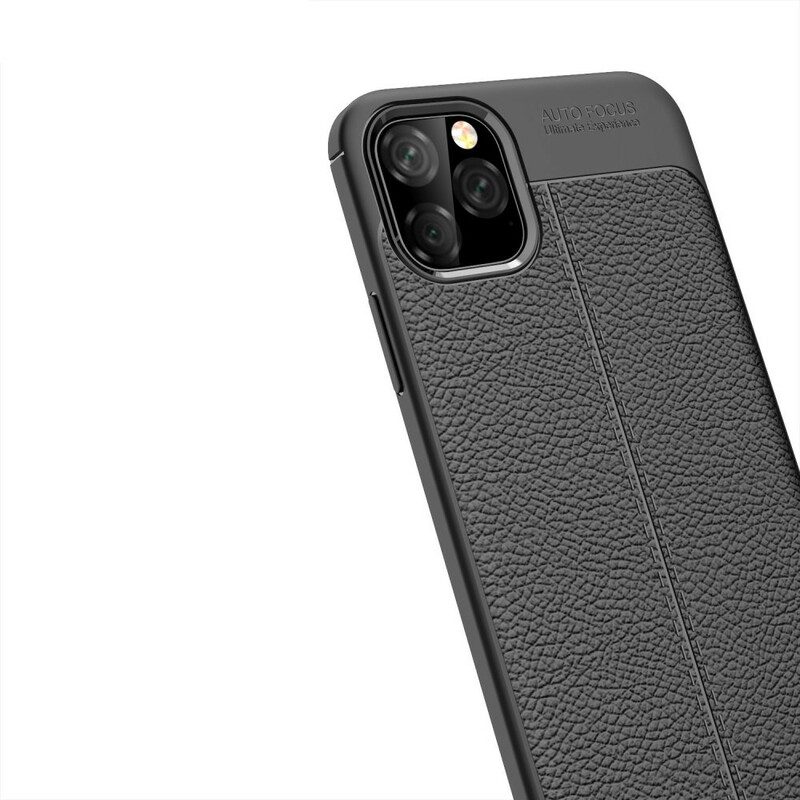 Skal För iPhone 11 Pro Max Double Line Litchi Lädereffekt