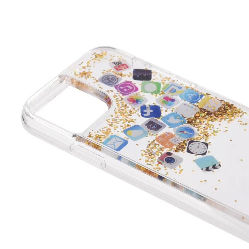 Skal För iPhone 11 Pro Max Glitter App-ikoner