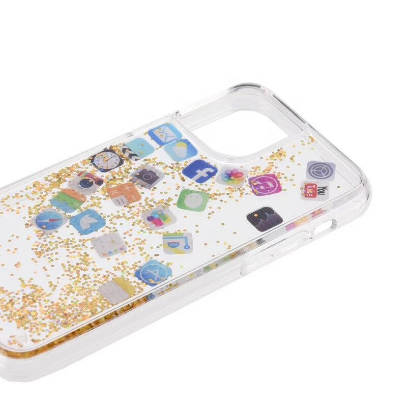 Skal För iPhone 11 Pro Max Glitter App-ikoner