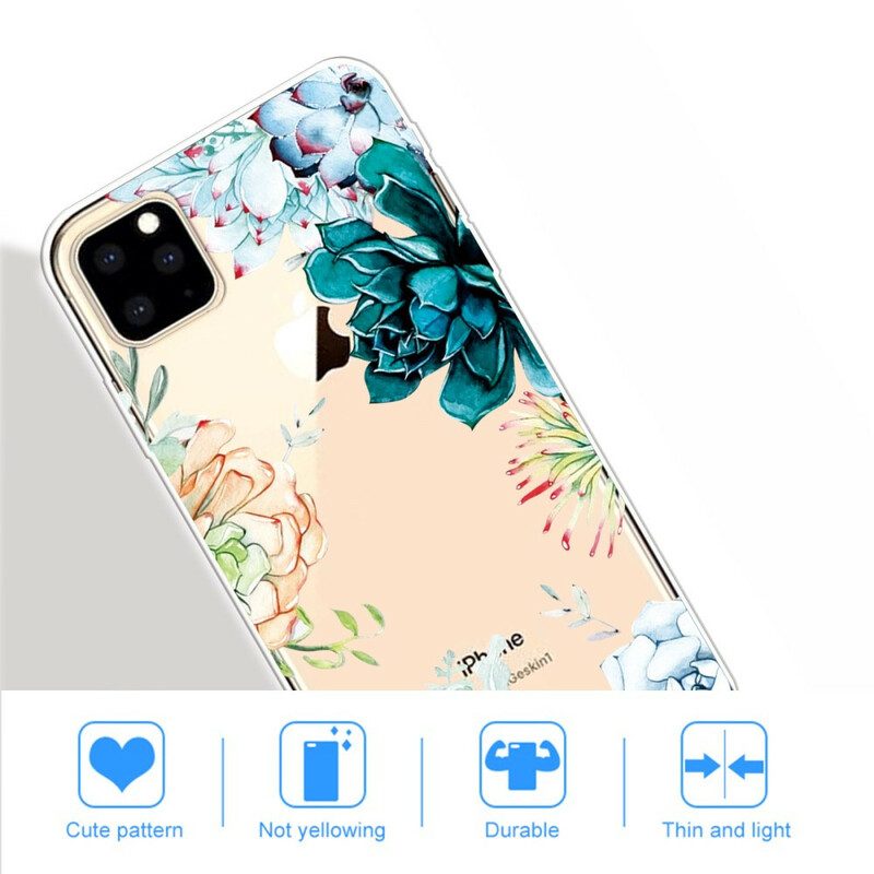 Skal För iPhone 11 Pro Max Transparenta Akvarellblommor