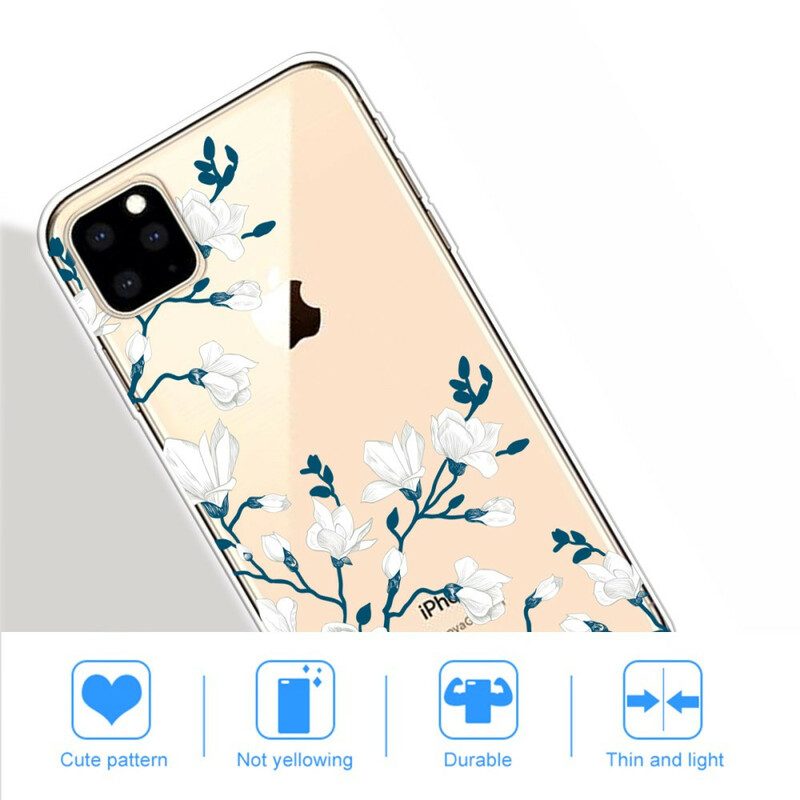 Skal För iPhone 11 Pro Max Vita Blommor