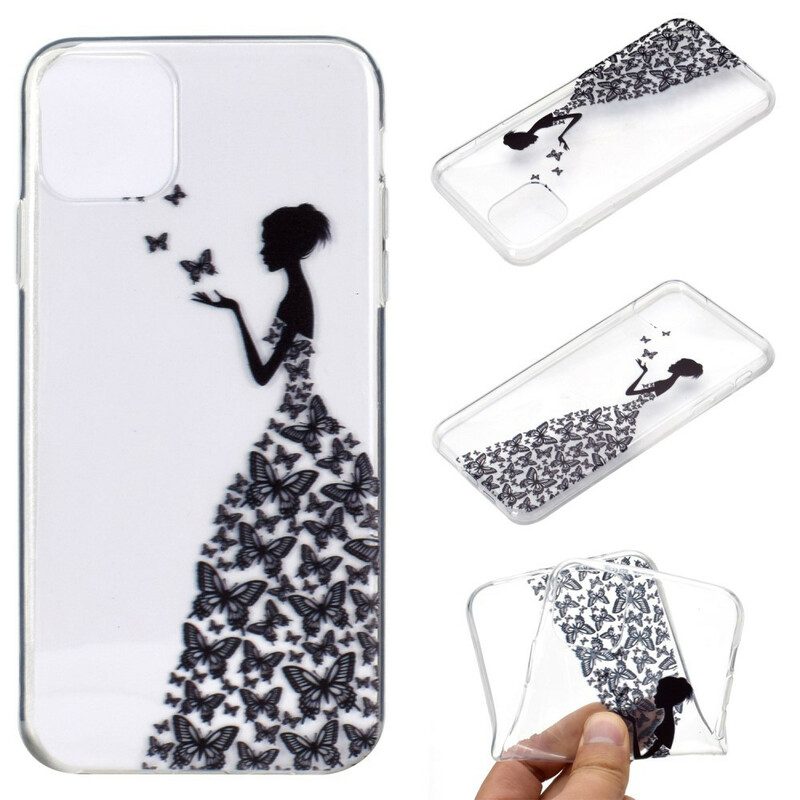 Skal För iPhone 11 Pro Transparent Butterflies Dress
