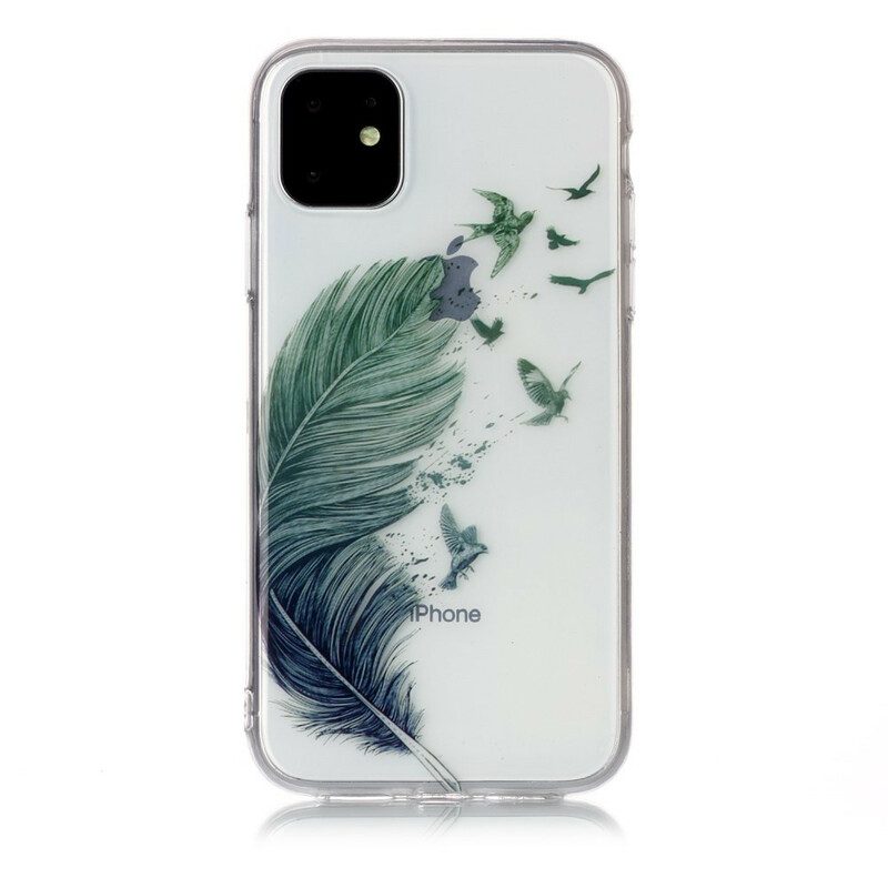 Skal För iPhone 11 Transparent Färgad Fjäder