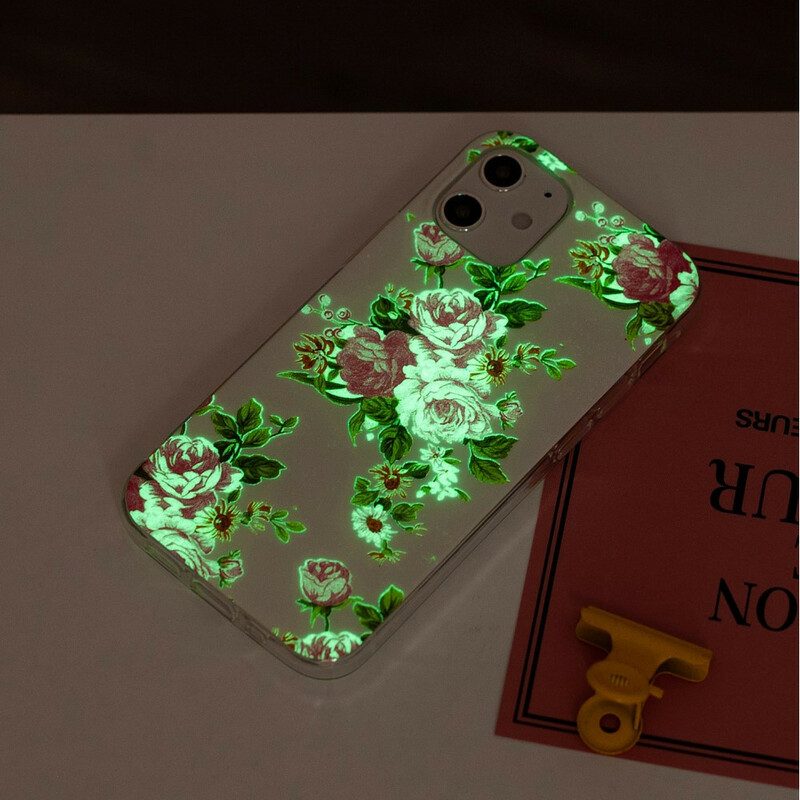 Skal För iPhone 12 Mini Fluorescerande Frihetsblommor