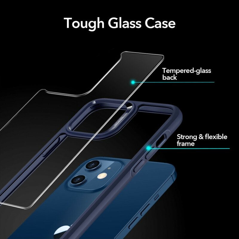 Skal För iPhone 12 Mini Glasbaksida Och Silikonkanter