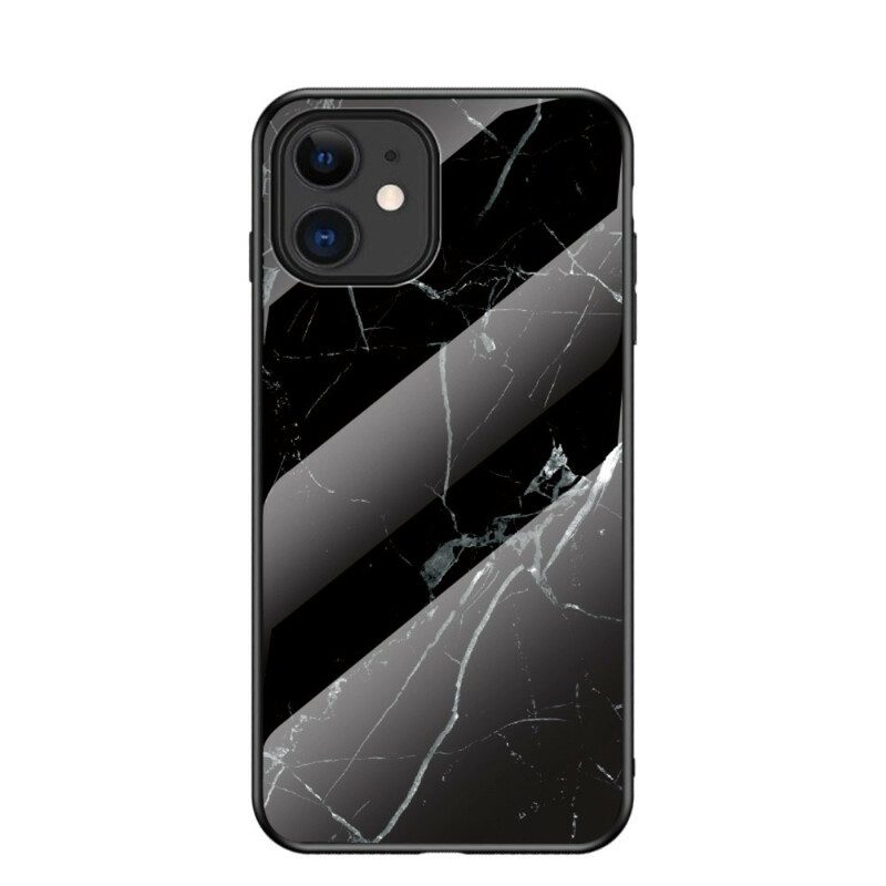 Skal För iPhone 12 Mini Marmorfärger Härdat Glas