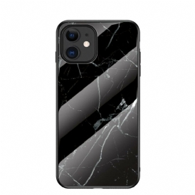 Skal För iPhone 12 Mini Marmorfärger Härdat Glas