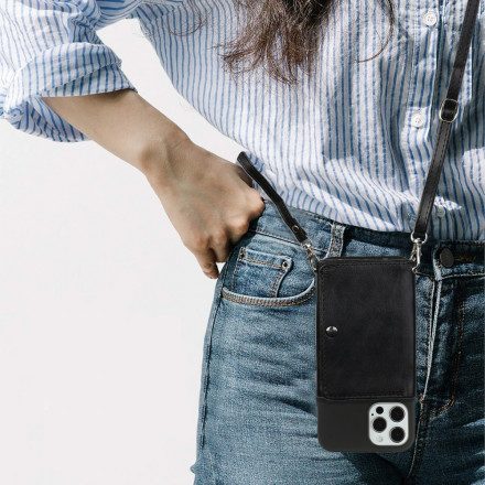 Skal För iPhone 12 / 12 Pro Crossbody-korthållare