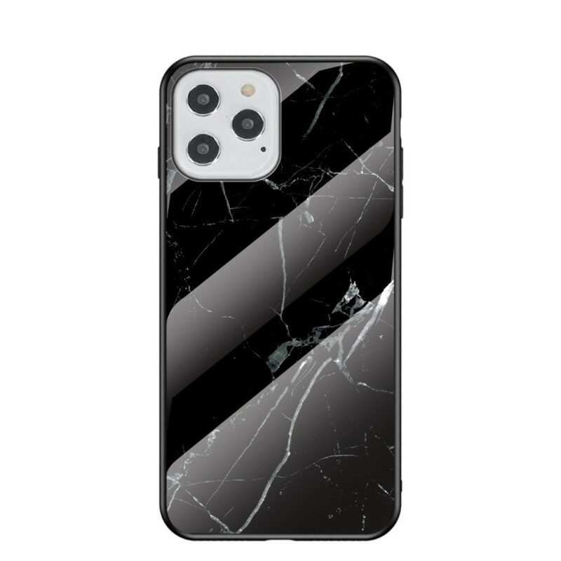 Skal För iPhone 12 / 12 Pro Marmorfärger Härdat Glas