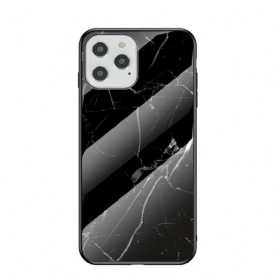 Skal För iPhone 12 / 12 Pro Marmorfärger Härdat Glas