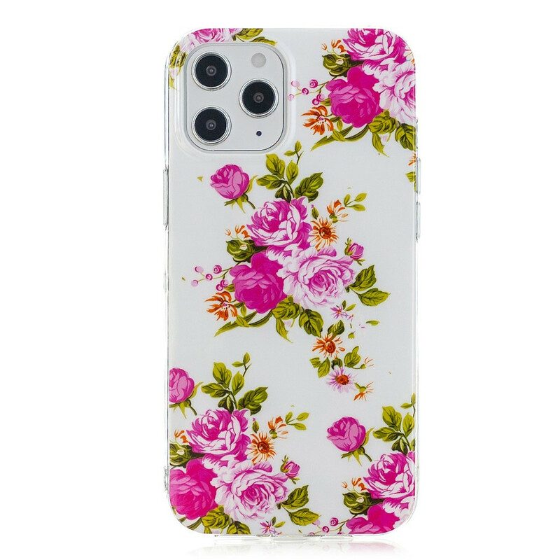 Skal För iPhone 12 Pro Max Fluorescerande Frihetsblommor