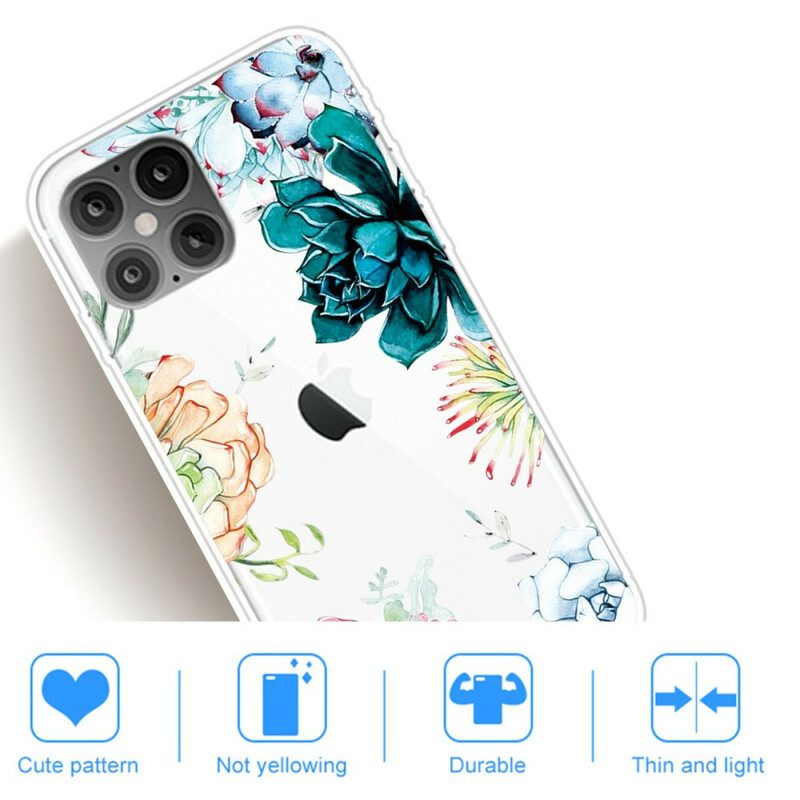 Skal För iPhone 12 Pro Max Sömlösa Akvarellblommor