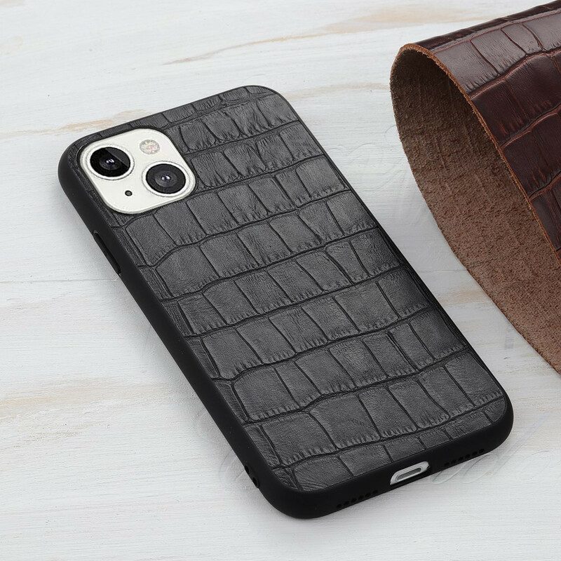 Skal För iPhone 13 Äkta Crocodile Texture Läder