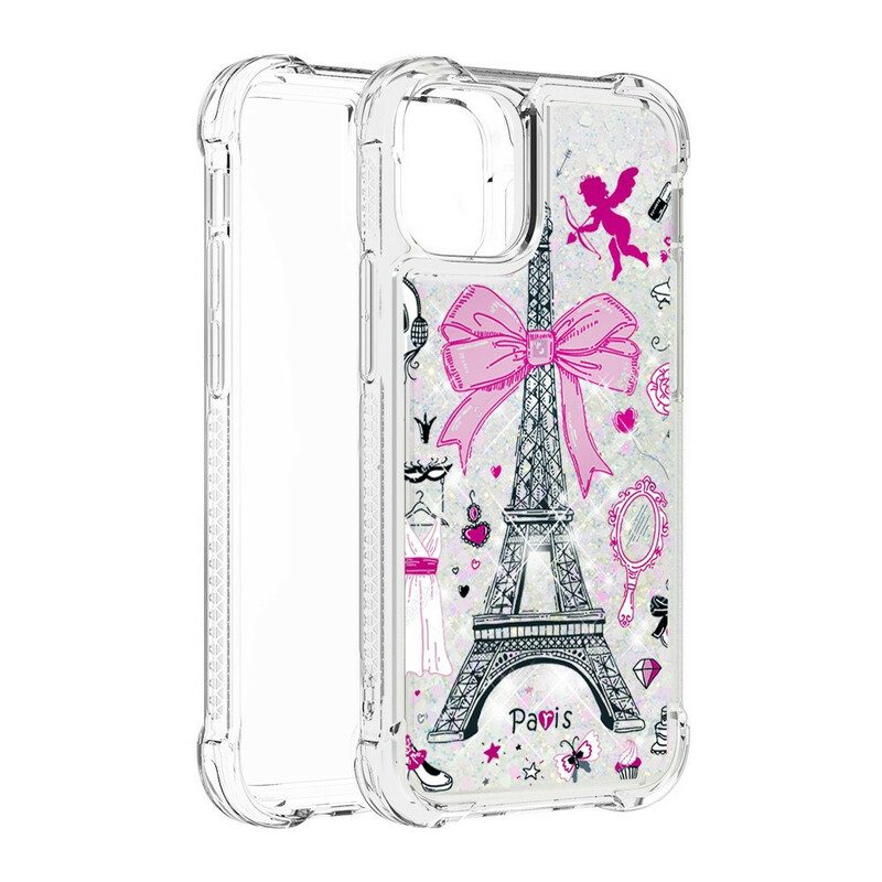 Skal För iPhone 13 Eiffeltornet Glitter