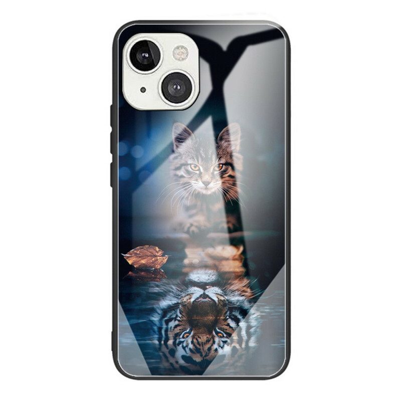 Skal För iPhone 13 Min Tiger Härdat Glas
