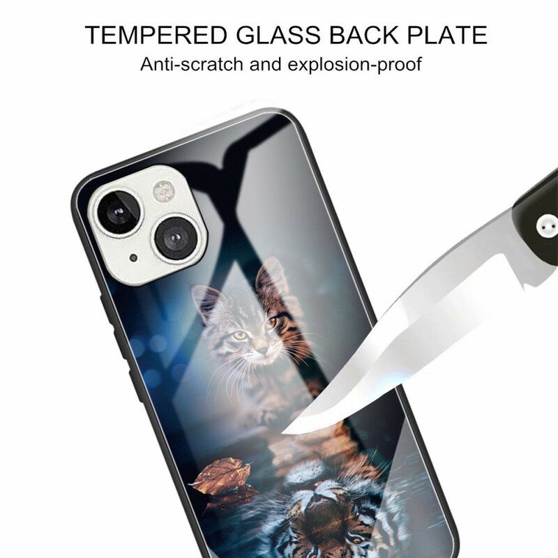 Skal För iPhone 13 Min Tiger Härdat Glas