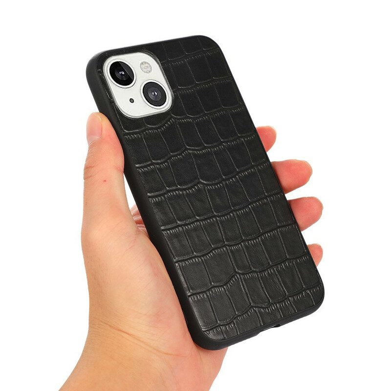 Skal För iPhone 13 Mini Äkta Crocodile Texture Läder