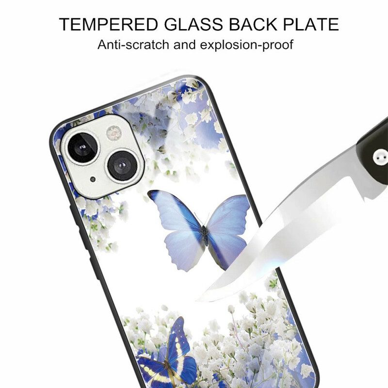 Skal För iPhone 13 Mini Fjärilar I Härdat Glas