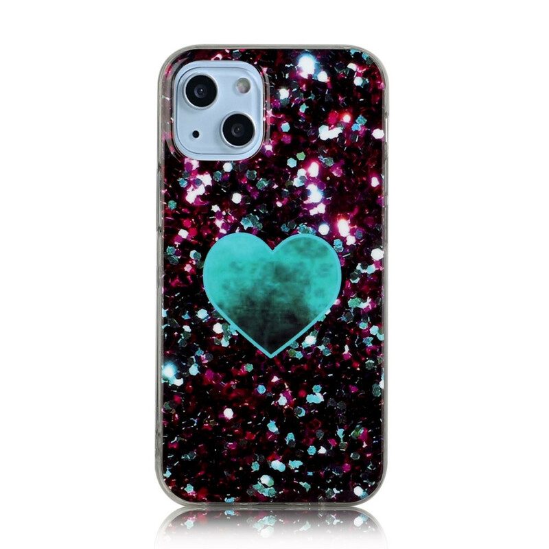 Skal För iPhone 13 Mini Glittermarmor