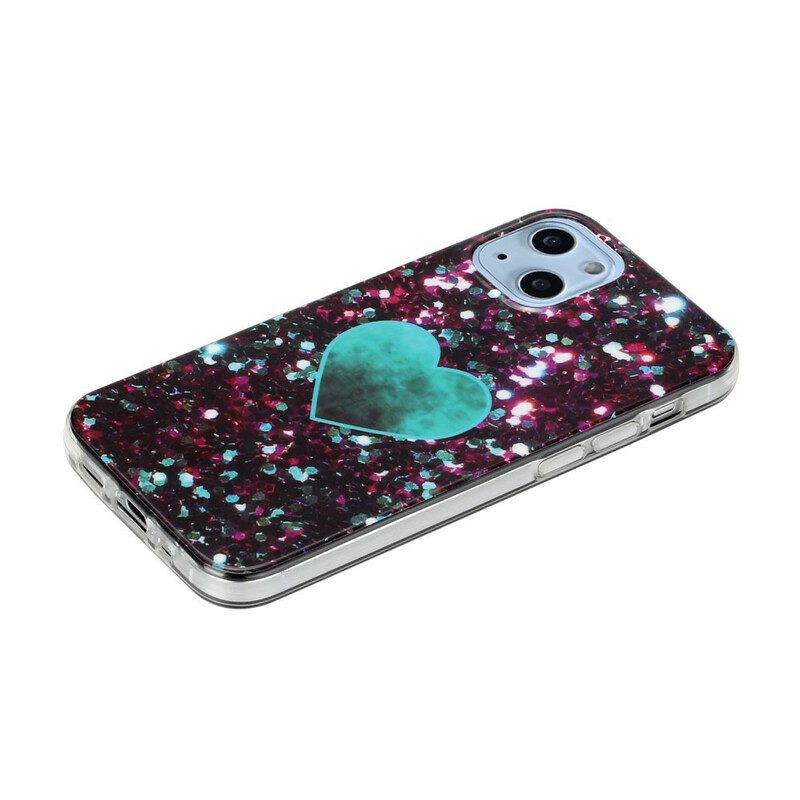 Skal För iPhone 13 Mini Glittermarmor