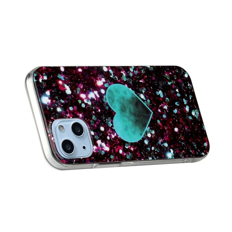 Skal För iPhone 13 Mini Glittermarmor