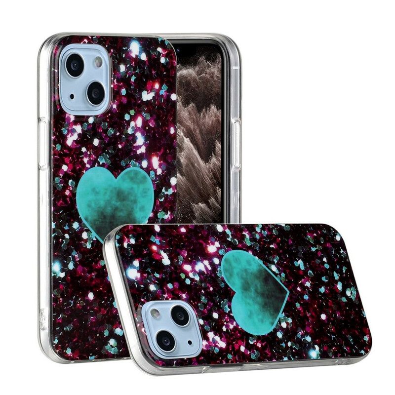 Skal För iPhone 13 Mini Glittermarmor