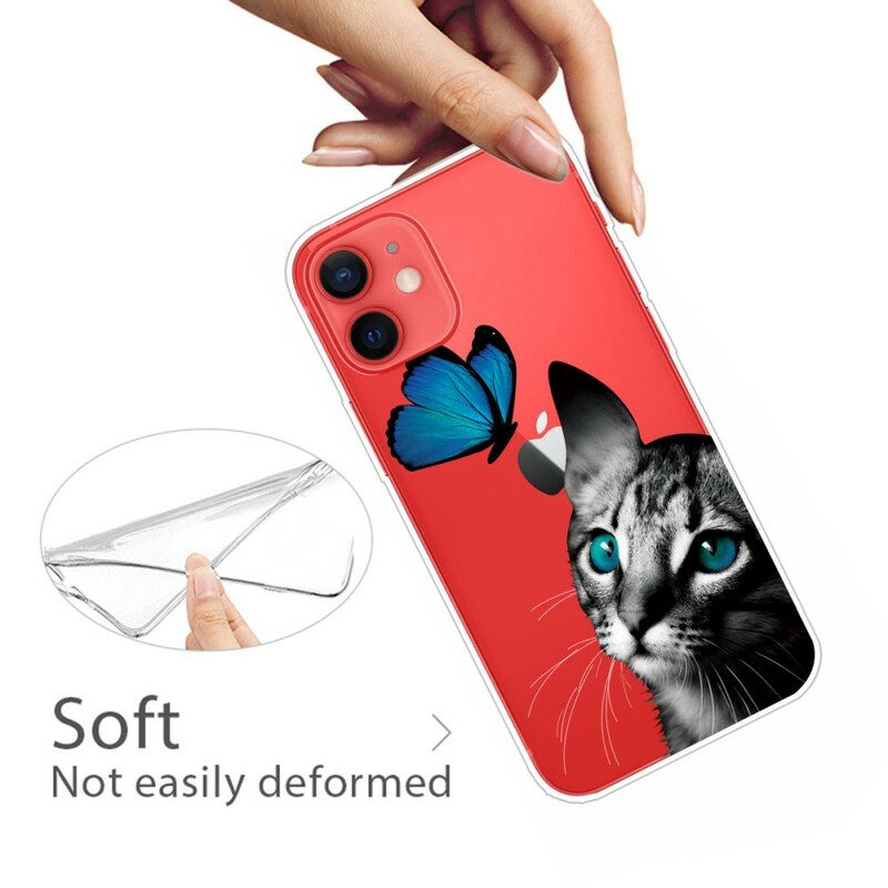 Skal För iPhone 13 Mini Katt Och Fjäril