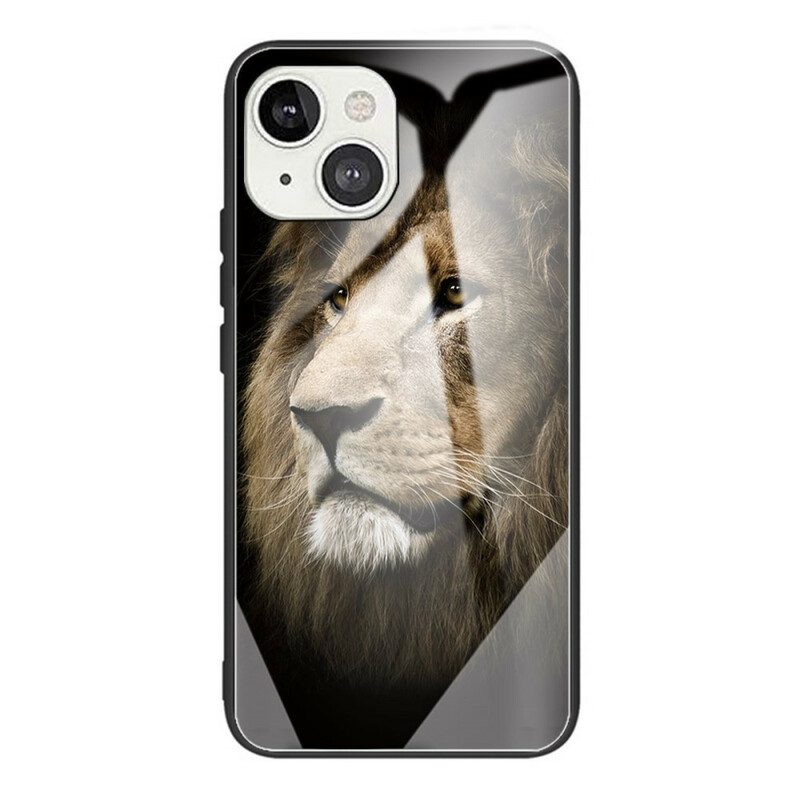 Skal För iPhone 13 Mini Lejonhuvud Härdat Glas
