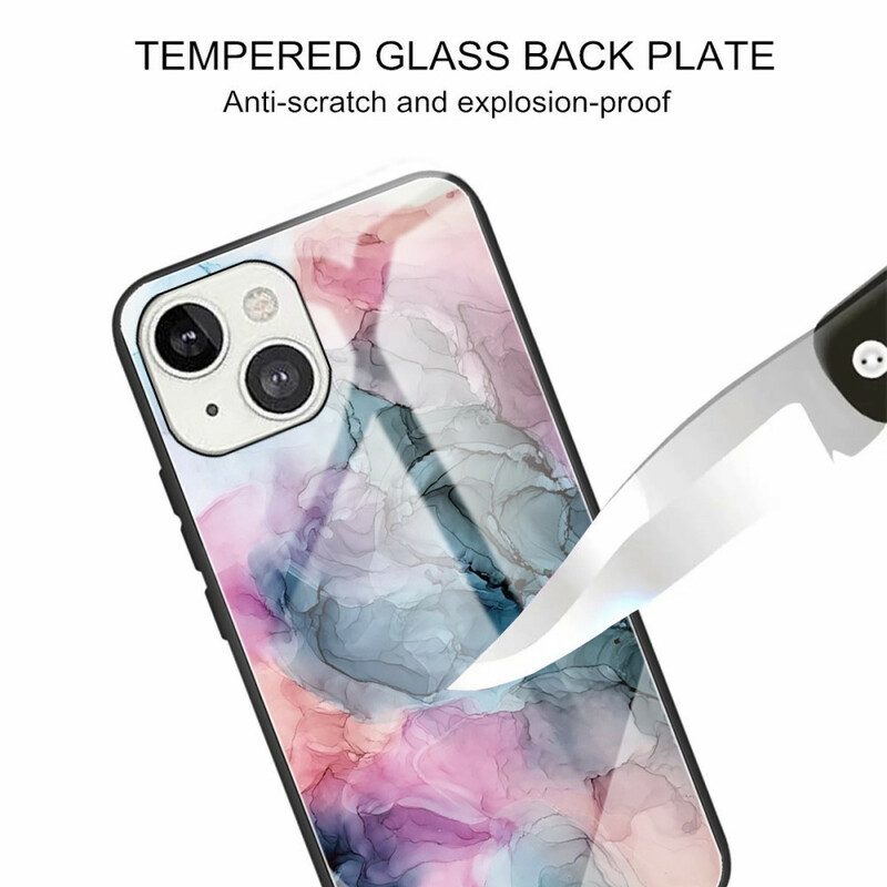 Skal För iPhone 13 Mini Marmor Härdat Glas