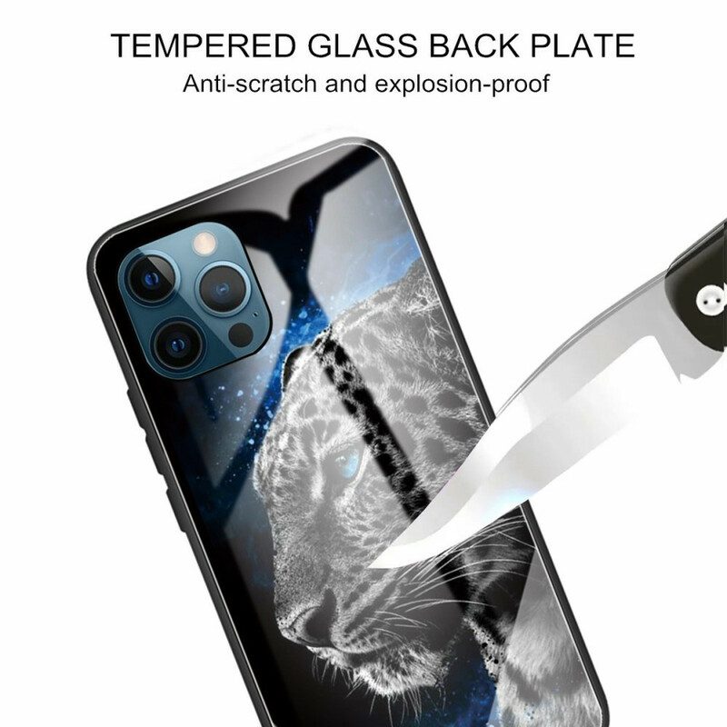 Skal För iPhone 13 Pro Feline Face Härdat Glas